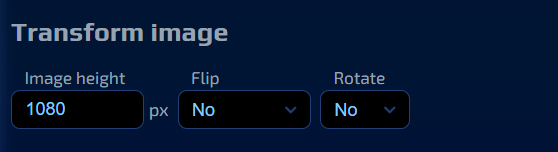 Aevocam Feed Editor Transform Image Section