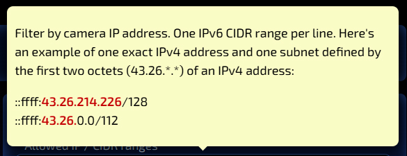 Aevocam IP Address Nomenclature
