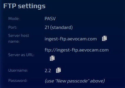 FTP settings
