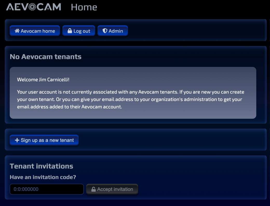 User Management Home Page